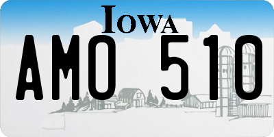 IA license plate AMO510