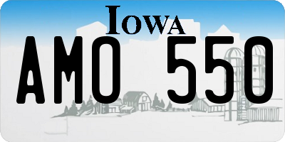 IA license plate AMO550
