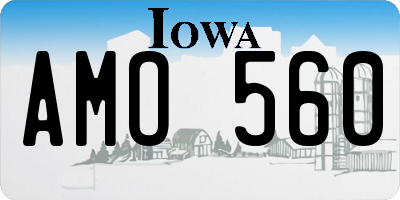 IA license plate AMO560