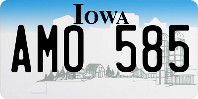 IA license plate AMO585