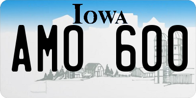 IA license plate AMO600