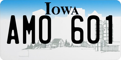 IA license plate AMO601