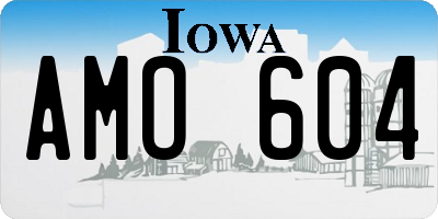 IA license plate AMO604