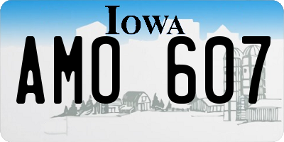 IA license plate AMO607