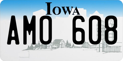 IA license plate AMO608