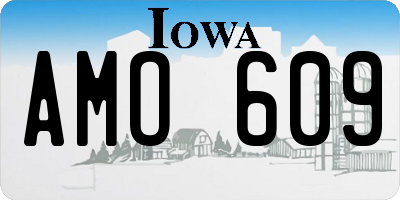 IA license plate AMO609