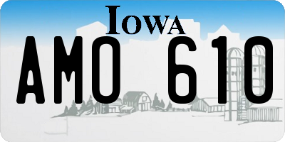 IA license plate AMO610