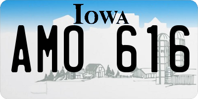 IA license plate AMO616