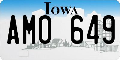 IA license plate AMO649