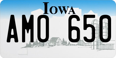 IA license plate AMO650