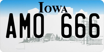 IA license plate AMO666