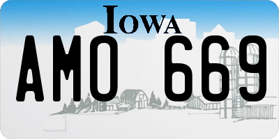 IA license plate AMO669