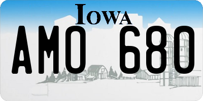 IA license plate AMO680