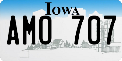 IA license plate AMO707