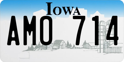 IA license plate AMO714