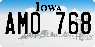 IA license plate AMO768