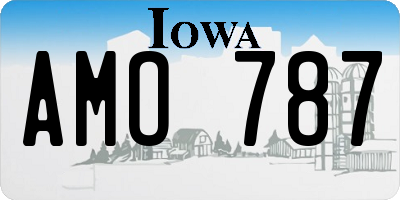 IA license plate AMO787