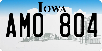IA license plate AMO804