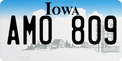 IA license plate AMO809