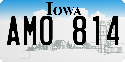 IA license plate AMO814