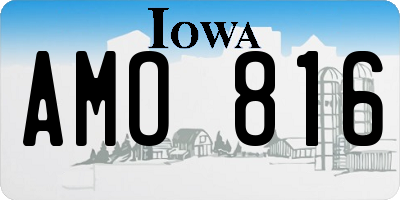 IA license plate AMO816