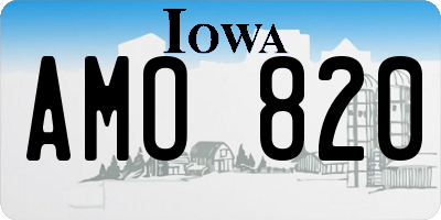 IA license plate AMO820