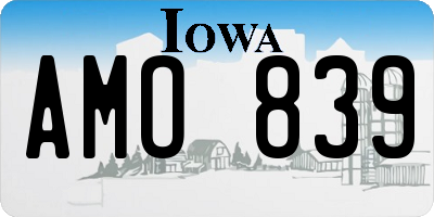 IA license plate AMO839