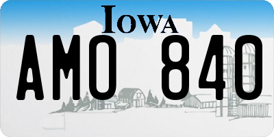 IA license plate AMO840