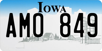 IA license plate AMO849