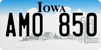 IA license plate AMO850