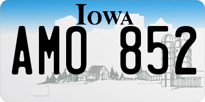 IA license plate AMO852