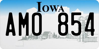 IA license plate AMO854