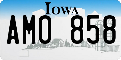 IA license plate AMO858