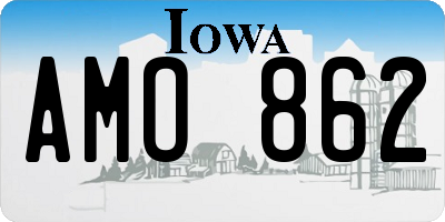 IA license plate AMO862