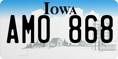 IA license plate AMO868