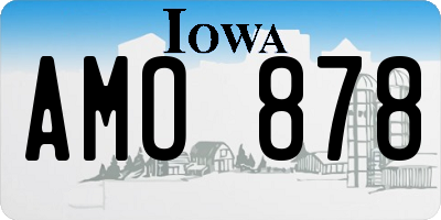 IA license plate AMO878