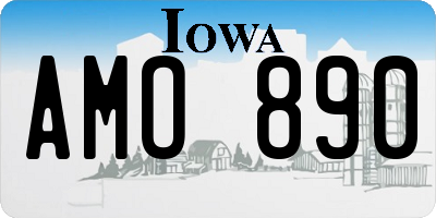 IA license plate AMO890