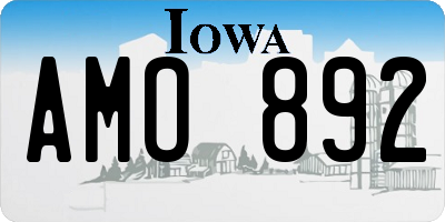 IA license plate AMO892