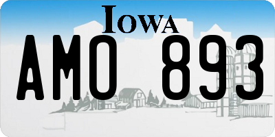 IA license plate AMO893