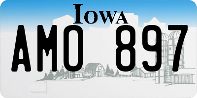 IA license plate AMO897