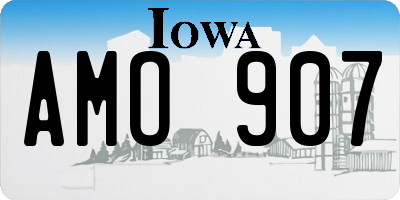 IA license plate AMO907