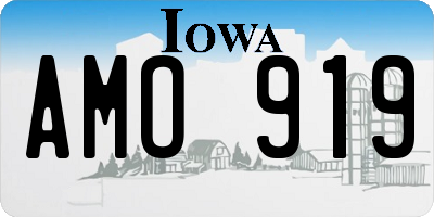 IA license plate AMO919