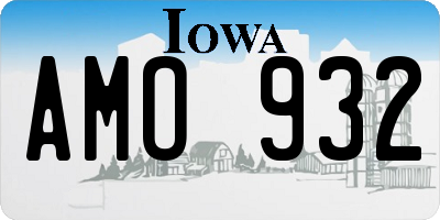 IA license plate AMO932