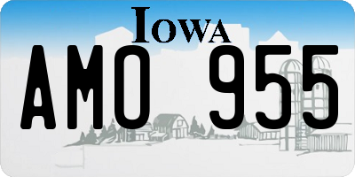 IA license plate AMO955