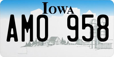 IA license plate AMO958
