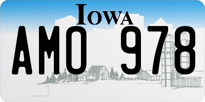 IA license plate AMO978