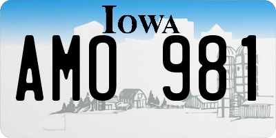 IA license plate AMO981