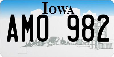 IA license plate AMO982