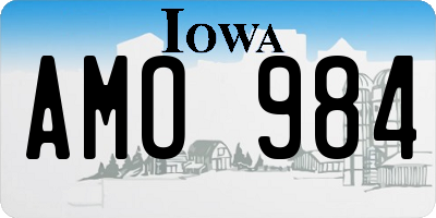 IA license plate AMO984