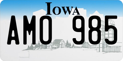 IA license plate AMO985